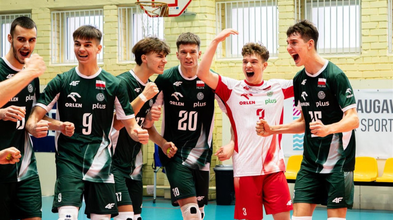 Polijas U18 valstsvienības volejbolisti Daugavpilī. Foto: CEV