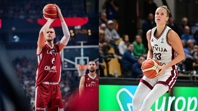 Kristaps Porziņģis un Kitija Laksa. Foto: LBS