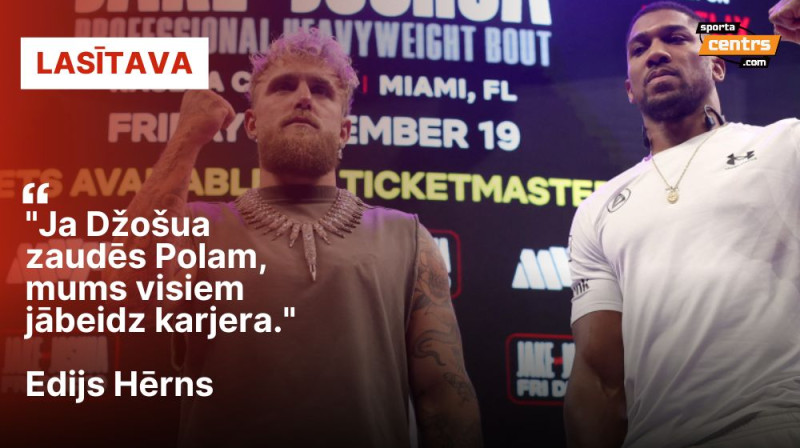 Džeiks Pols un Entonijs Džošua. Foto: Getty Images via AFP/Scanpix