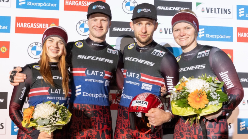 Madara Pavlova, Mārtiņš Bots, Roberts Plūme, Anda Upīte. Foto: LKSF