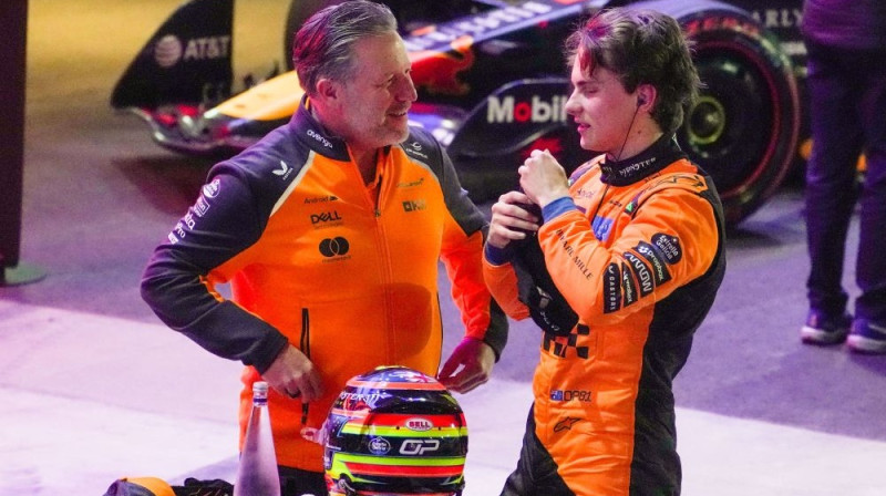 Zeks Brauns un Oskars Piastri Foto: ZP/Scanpix