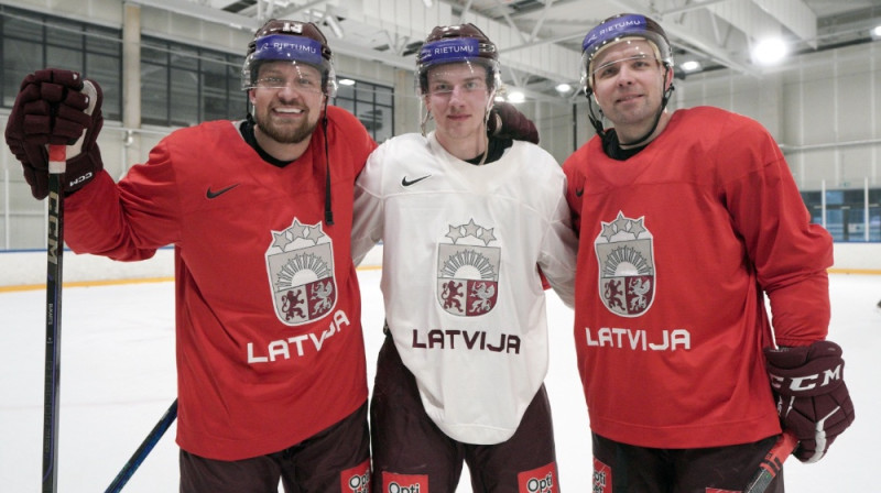 Rihards Bukarts, Rodžers Bukarts, Roberts Bukarts. Foto: LHF