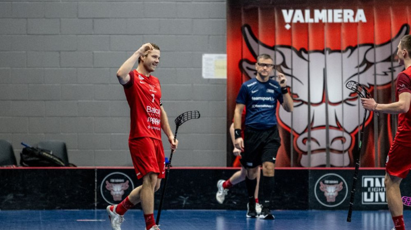 Mārtiņš Broks Bauskā atzīmējās ar septiņiem rezultativitātes punktiem, foto: Floorball.lv