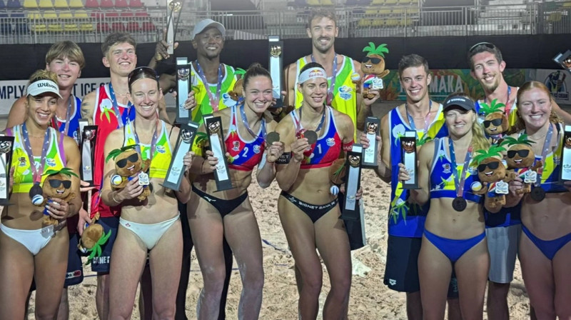 Seišelu turnīra pjedestāls. Foto: Dig Deep Foundation