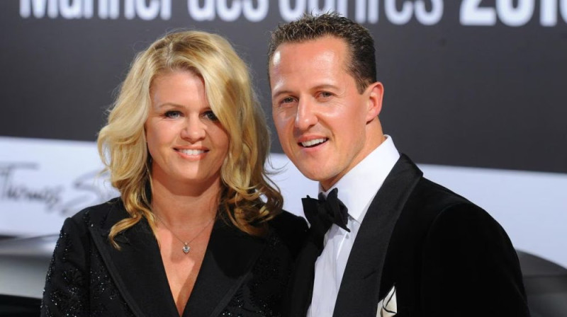 Mihaels Šūmahers ar sievu Korīnu. Foto: Motorsport.com