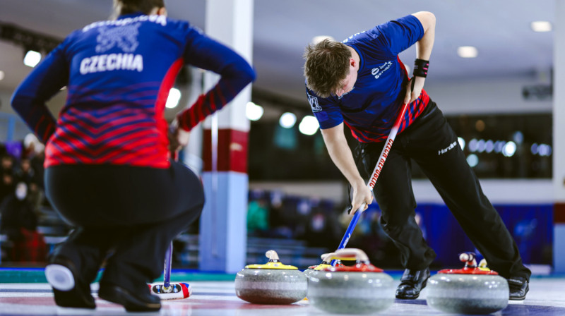 Jūlija Zelingrova, Vits Čabicovskijs (Čehija)
Foto: World Curling/ Jeffrey Au