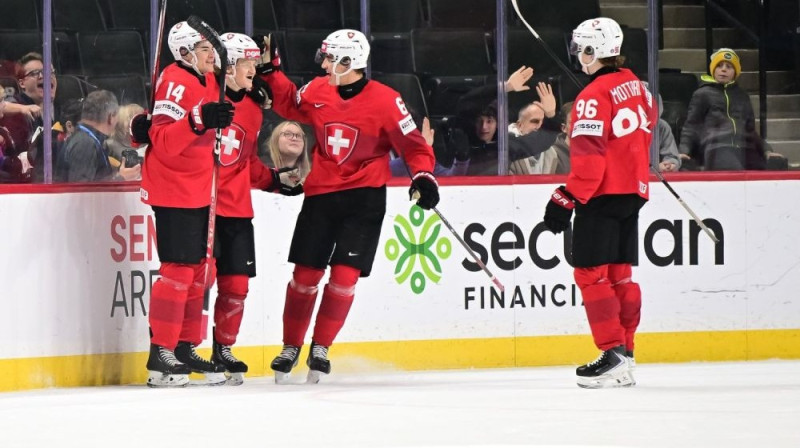 Šveices U20 hokejisti Foto: IIHF