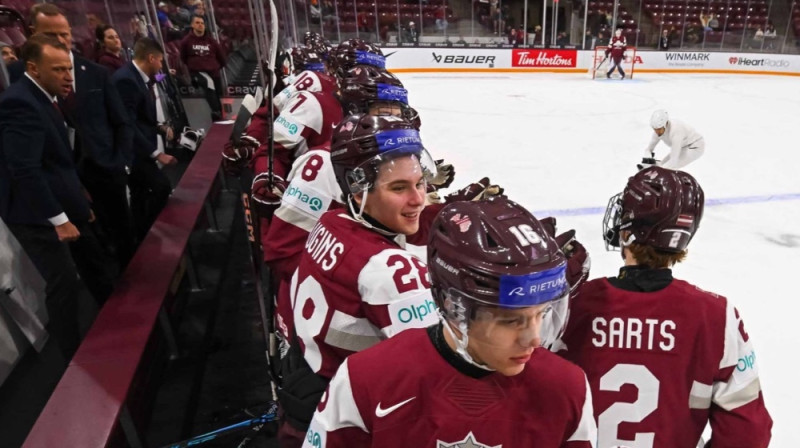 Latvijas U20 izlases soliņš. Foto: IIHF