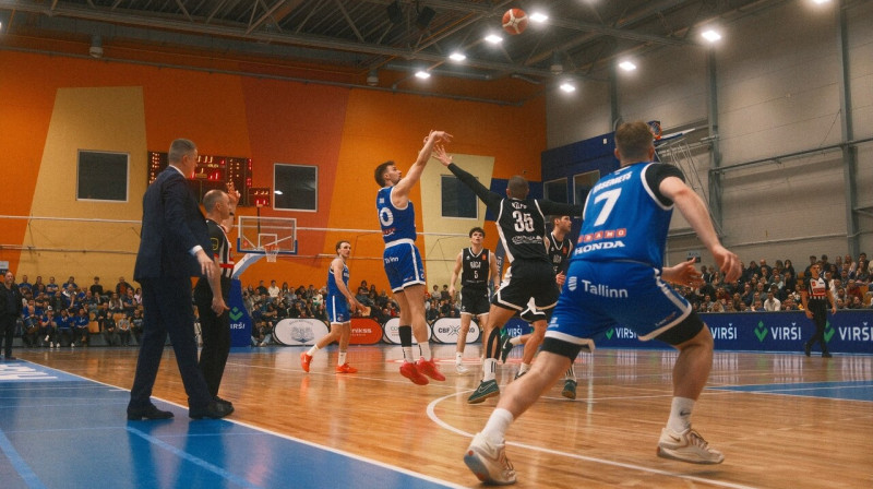 Mirklis Rīgas VEF un Tallinas "Kalev"/"Cramo" cīņā 2025. gada 22. novembrī. Foto: BC Kalev/Cramo