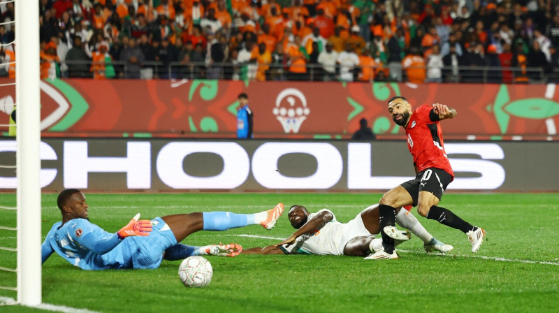 Aina pirms Mohameda Salāha vārtu guvuma Āfrikas Nāciju kausa ceturtdaļfinālā. Foto: Siphiwe Sibeko/Reuters/Scanpix