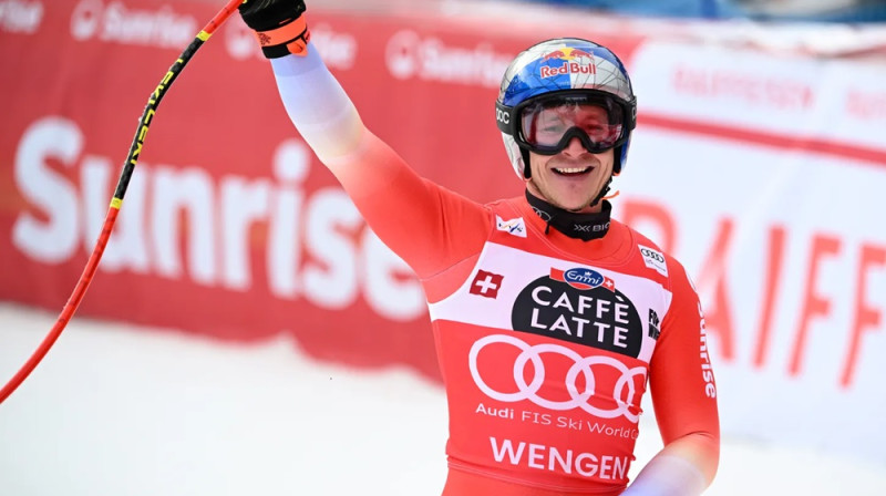 Uzvarām bagātākjais Vengenas nobraucienā - Marko Odermats. Foto: FIS/ActionPress/Markus Ulmer.