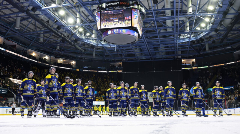 Herningas "Blue Fox" hokejisti. Foto: Henning von Jagow/Zumapress.com/Scanpix