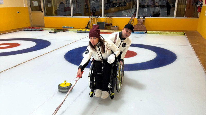 Poļina Rožkova, Agris Lasmans
Foto: Wheelchair Curling Latvia