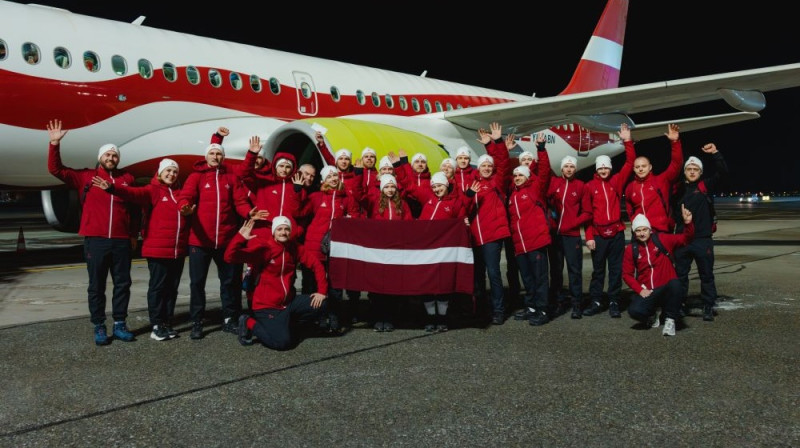 Latvijas renes sporta pārstāvji Foto: Air Baltic/X