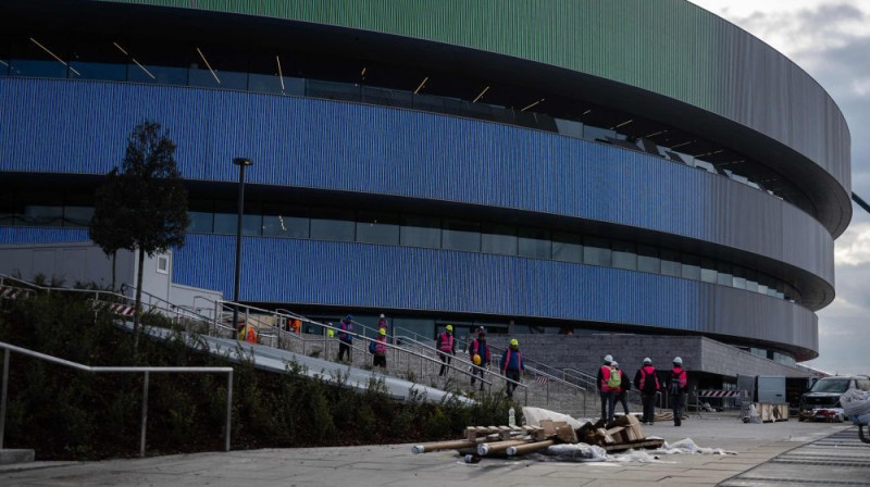 Olimpisko spēļu arēna Milānā Foto: AFP/Scanpix