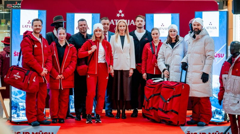 Latvijas olimpieši 2026. gada 3. februārī. Foto: LOK