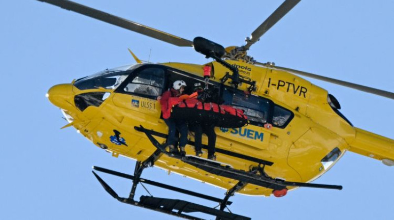 Lindsija Vona slimnīcā tika nogādāta ar helikopteru. Foto: AFP/Scanpix