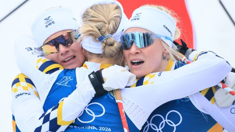 Zviedrijas slēpotājas Foto: EPA/Scanpix