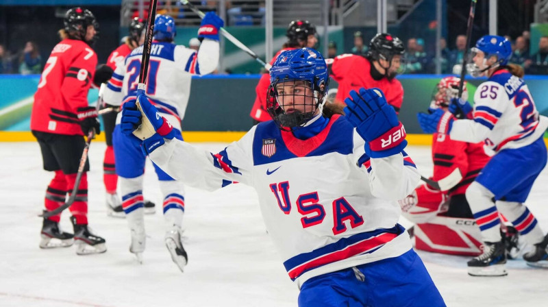 Aina pēc amerikāniešu vārtu guvuma. Foto: Andrea Cardin/IIHF