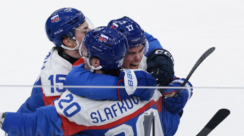 Slovākijas izlases hokejisti. Foto: EPA/Scanpix