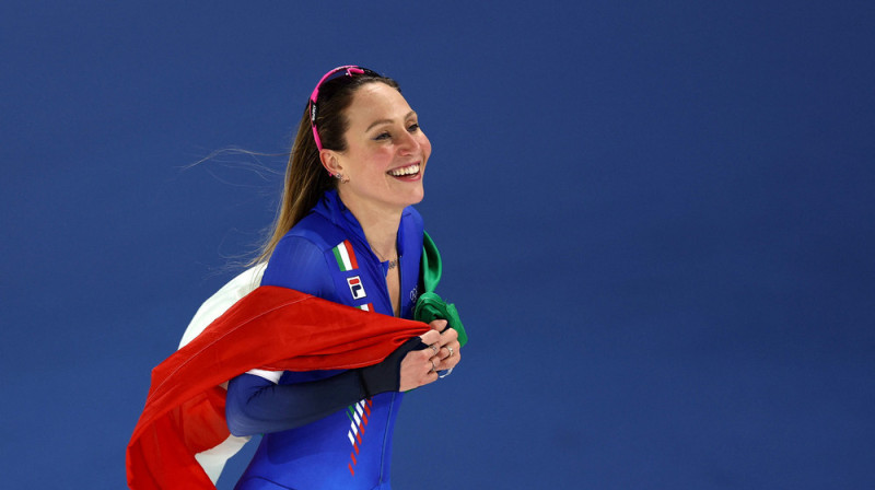 Ātrslidotāja Frančeska Lolobridžida. Foto: REUTERS/Yves Herman/Scanpix