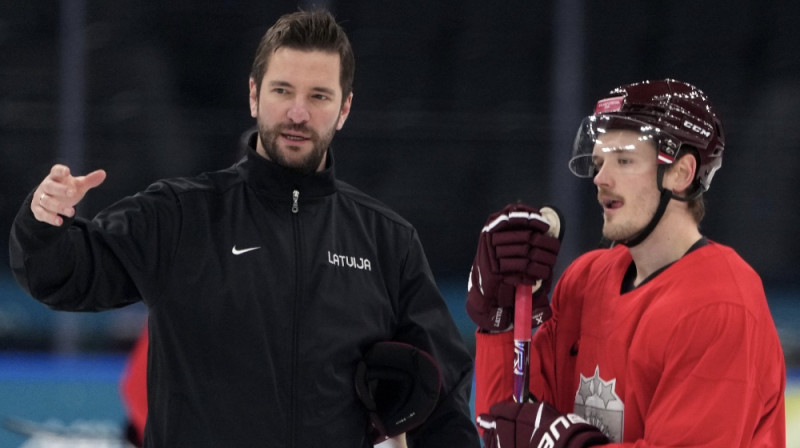 Lauris Dārziņš un Rūdolfs Balcers. Foto: Romāns Kokšarovs/LOK