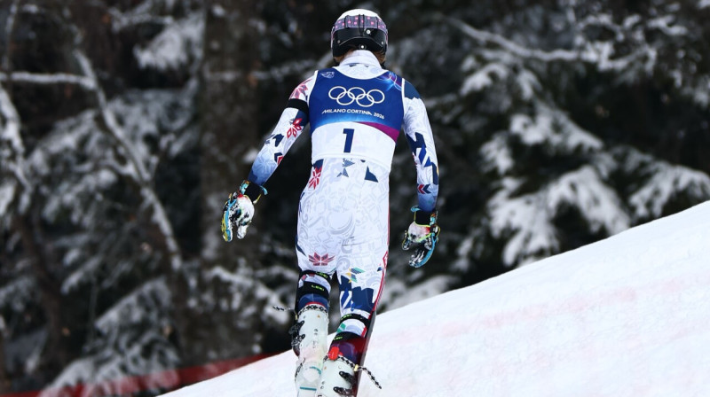 Norvēģu kalnu slēpotājs Atle Lī Makgrats pēc sāpīgas izstāšanās olimpiskajās sacīkstēs slalomā. Foto: Anna Szilágyi/EPA/Scanpix