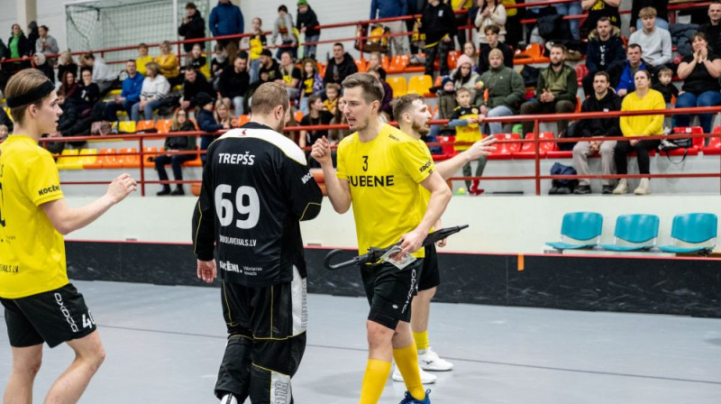 Ritvars Bērziņš spēlē pret irlavas komandu nopelnīja 400. punktu virslīgā un tika atzīts par mača labāko spēlētāju, foto: Jānis Lārmanis, Floorball.lv