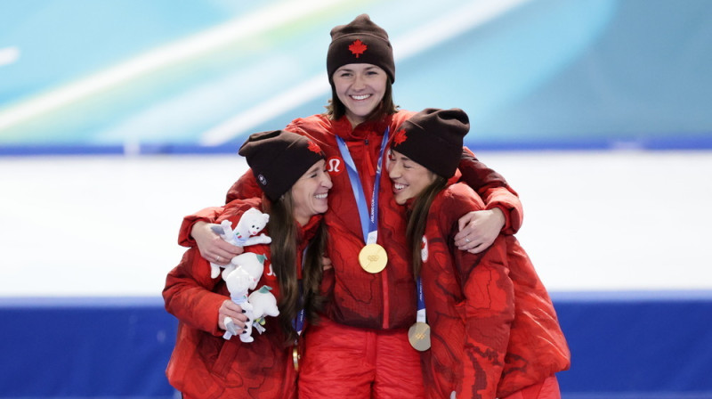 Kanādas ātrslidošanas sieviešu izlase. Foto: PA/TERESA SUAREZ/Scanpix