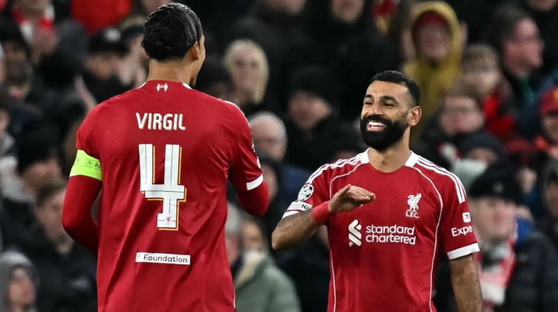 Virdžils van Deiks un Mohameds Salāhs. Foto: AFP/Scanpix