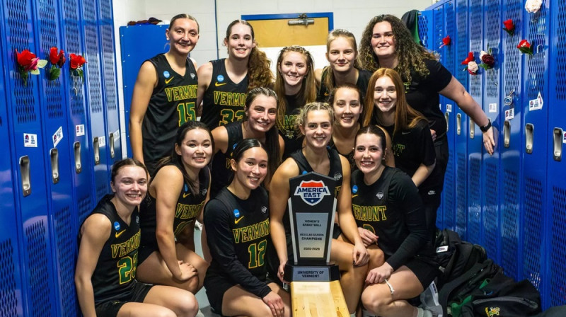 Nikola Priede un "Vermont" basketbolistes: "America East" regulārās sezonas uzvarētājas