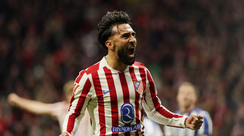 "Atletico Madrid" uzbrucējs Nikolass Gonsaless svin vārtu guvumu. Foto: REUTERS/Ana Beltran/Scanpix