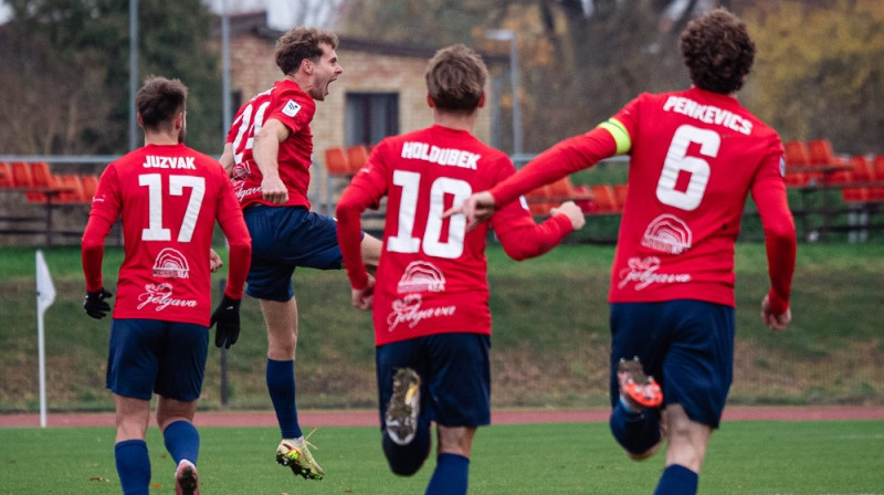 Filips Hašeks gavilē pēc vārtiem. Foto: Ruslans Antropovs