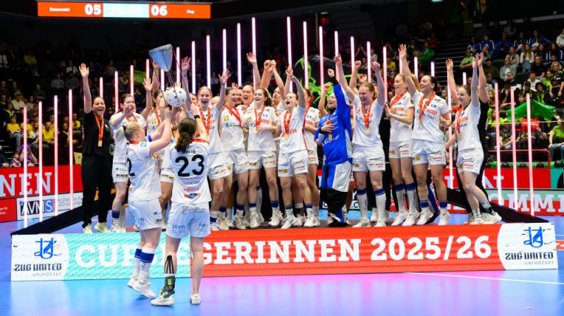 "Zug United" līksmo par izcīnīto Šveices kausu, foto: Andi Suter