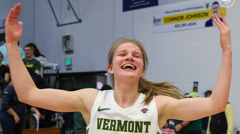 Nikola Priede 2026. gada 13. martā. Foto: Vermont WBB