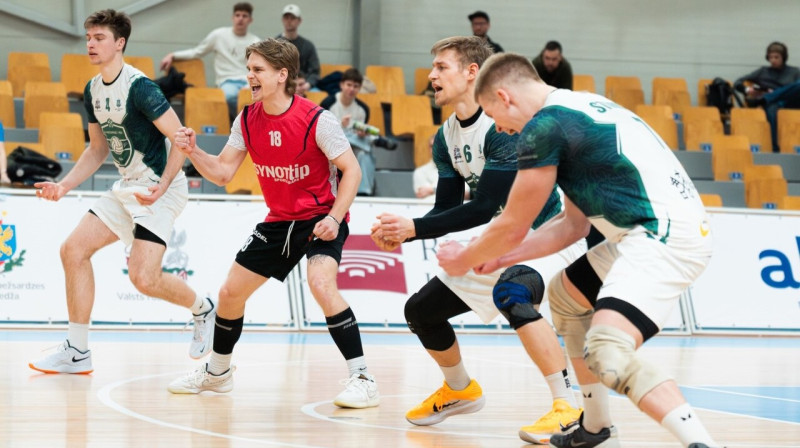 "Robežsardzes"/RSU volejbolisti. Foto: Robežsardze/RSU