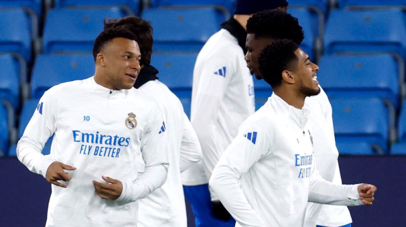 Kiljans Mbapē un Džūds Belingems. Foto: Action Images via Reuters/Scanpix