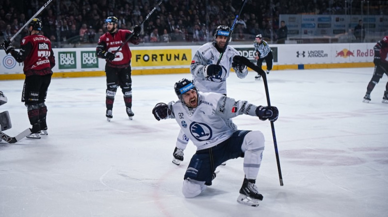 Pilzenes "Škodas" vārtu guvējs Mihals Teplijs. Foto: Lukáš Haváček/HC Škoda Plzeň