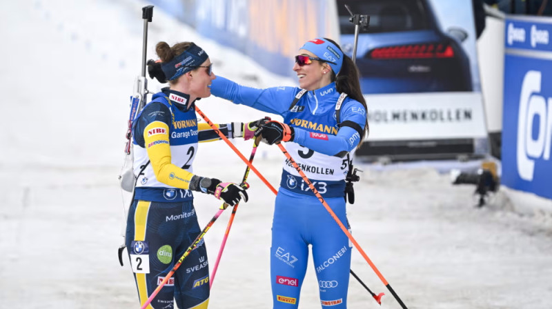 Hanna Ēberja un Līsa Vitoci. Foto: IBU