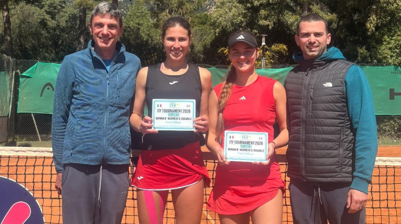 Enola Kjeza un Beatrise Zeltiņa. Foto: @zeltabecinaa / W35 Santa Margherita di Pula