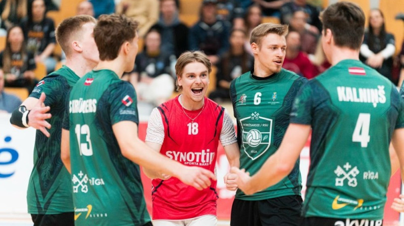 "Robežsardze"/RSU volejbolisti Foto: Robežsardze/RSU