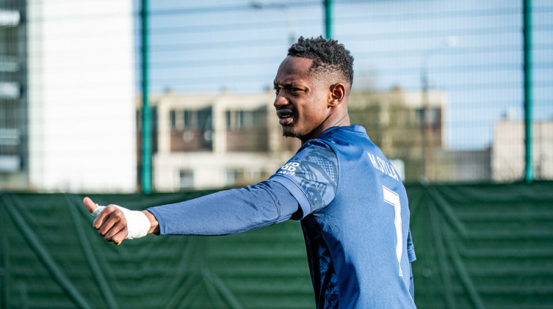 BFC "Daugavpils" uzbrucējs Mamadū Sillā. Foto: Margarita Vigule