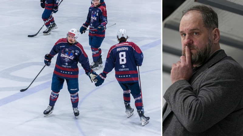 Rihards Marenis, Patriks Zabusovs, Gatis Gricinskis un Ģirts Ankipāns. Foto: HK Zemgale/LBTU un HK Mogo/RSU