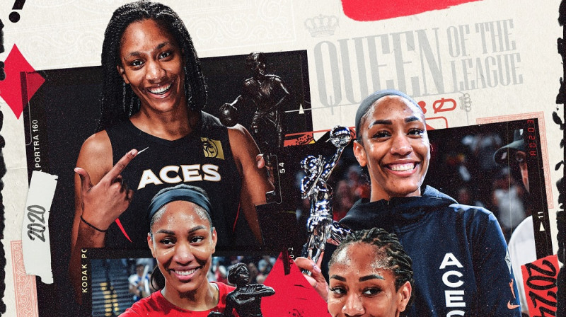 Trīskārtējā WNBA čempione Eiža Vilsone. Kolāža: Yahoo sports