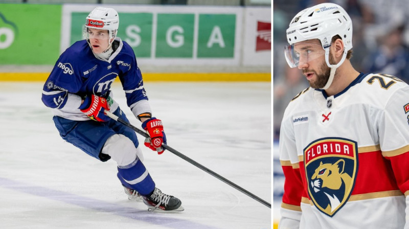 Niks Feņenko un Uvis Balinskis. Foto: Artūrs Stiebriņš un Florida Panthers