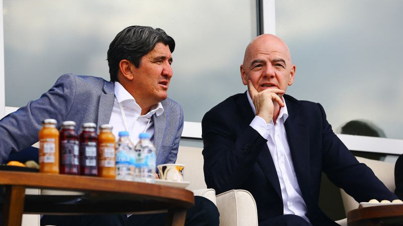 FIFA prezidents Džanni Infantīno marta beigās Turcijā, vērojot Irānas-Kostarikas pārbaudes spēli. Foto: Reuters/Scanpix