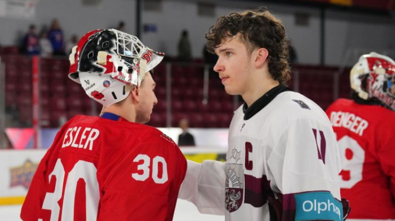 Latvijas U18 izlases kapteinis Davids Tarvids. Foto: IIHF