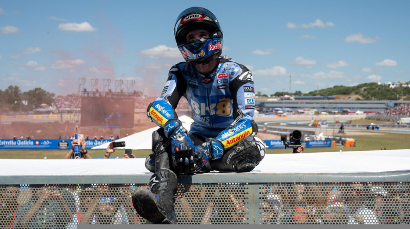 Alekss Markess pēc uzvaras Heresā. Foto: Jorge Guerrero/AFP/Scanpix