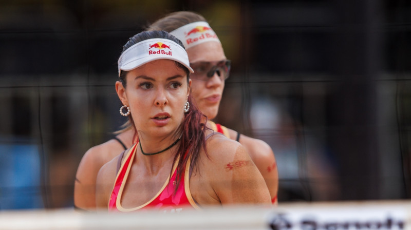 Anastasija Samoilova un Tīna Graudiņa zaudē bronzas finālā. Foto: volleyballworld.com