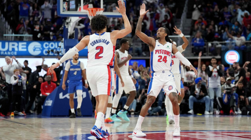 Detroitas "Pistons" basketbolisti. Foto: Nic Antaya/AFP/Scanpix